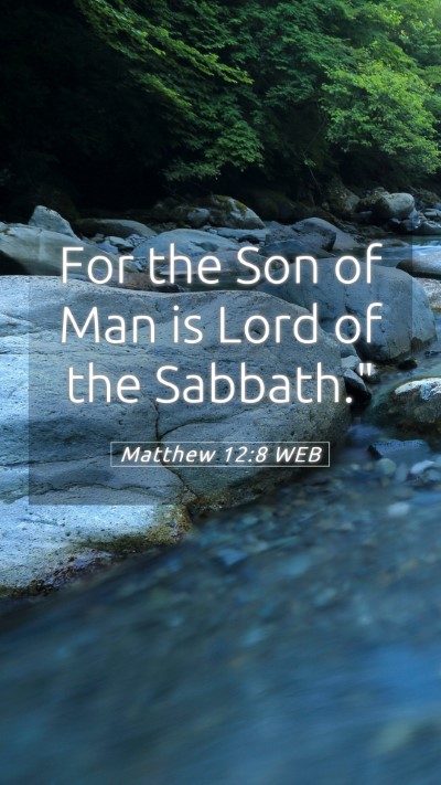 Picture 05 - Matthew 12:8 WEB Mobile Phone Wallpaper - For the Son of Man is Lord of the - Mobile Bible Verse Wallpaper