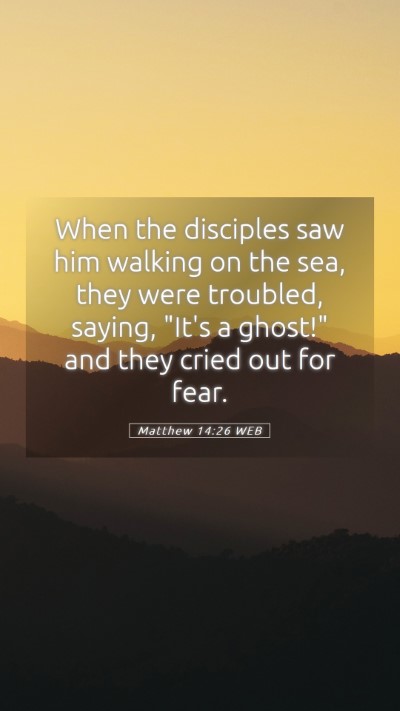 Picture 05 - Matthew 14:26 WEB Mobile Phone Wallpaper - When the disciples saw him walking on the sea, - Mobile Bible Verse Wallpaper