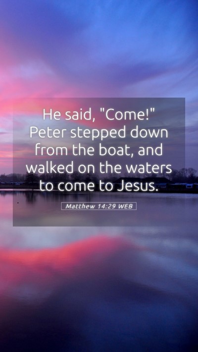 Picture 05 - Matthew 14:29 WEB Mobile Phone Wallpaper - He said, 
