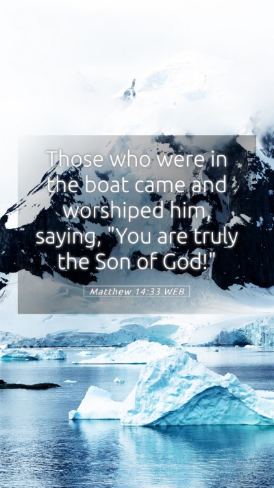 Picture 05 - Matthew 14:33 WEB Mobile Phone Wallpaper - Those who were in the boat came and worshiped - Mobile Bible Verse Wallpaper