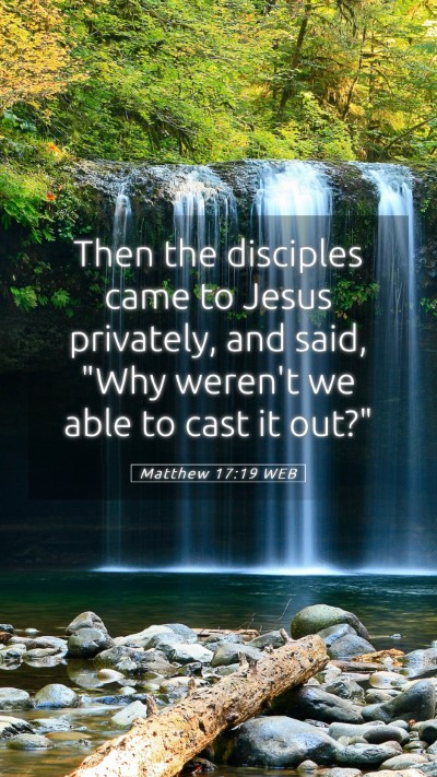 Picture 05 - Matthew 17:19 WEB Mobile Phone Wallpaper - Then the disciples came to Jesus privately, and - Mobile Bible Verse Wallpaper