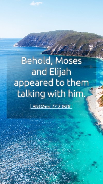 Picture 05 - Matthew 17:3 WEB Mobile Phone Wallpaper - Behold, Moses and Elijah appeared to them talking - Mobile Bible Verse Wallpaper