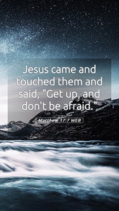 Picture 05 - Matthew 17:7 WEB Mobile Phone Wallpaper - Jesus came and touched them and said, 
