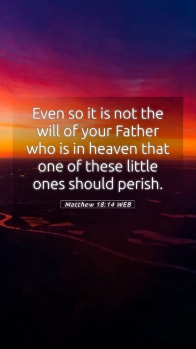 Picture 05 - Matthew 18:14 WEB Mobile Phone Wallpaper - Even so it is not the will of your Father who is - Mobile Bible Verse Wallpaper