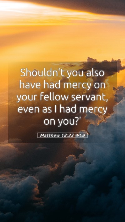 Picture 05 - Matthew 18:33 WEB Mobile Phone Wallpaper - Shouldn't you also have had mercy on your fellow - Mobile Bible Verse Wallpaper