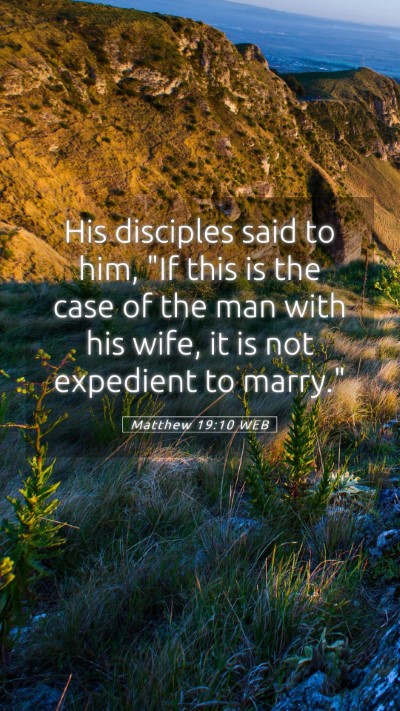 Picture 05 - Matthew 19:10 WEB Mobile Phone Wallpaper - His disciples said to him, 