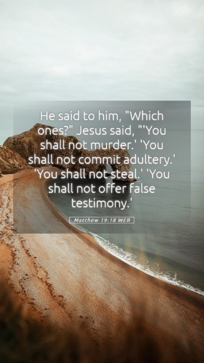 Picture 05 - Matthew 19:18 WEB Mobile Phone Wallpaper - He said to him, 