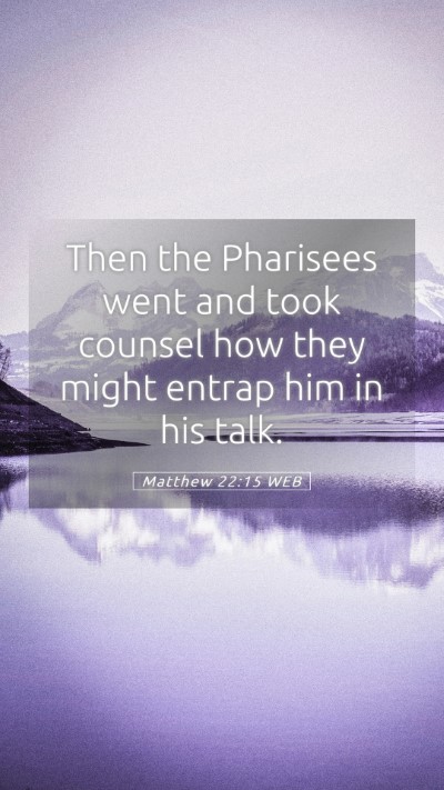 Picture 05 - Matthew 22:15 WEB Mobile Phone Wallpaper - Then the Pharisees went and took counsel how they - Mobile Bible Verse Wallpaper