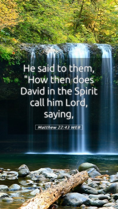 Picture 05 - Matthew 22:43 WEB Mobile Phone Wallpaper - He said to them, 