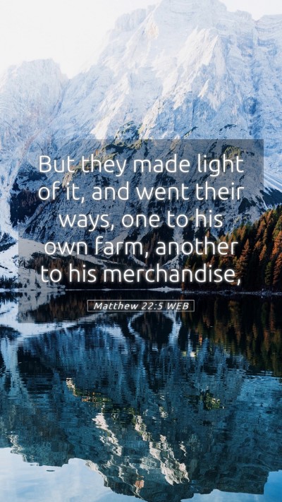 Picture 05 - Matthew 22:5 WEB Mobile Phone Wallpaper - But they made light of it, and went their ways, - Mobile Bible Verse Wallpaper