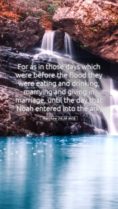 Picture 05 - Matthew 24:38 WEB Mobile Phone Wallpaper - For as in those days which were before the flood - Mobile Bible Verse Wallpaper