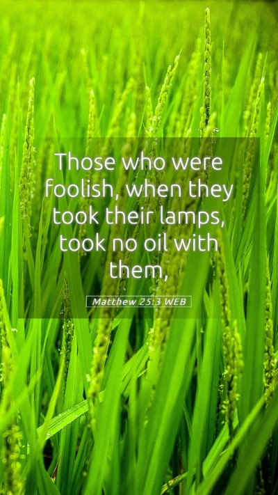 Picture 05 - Matthew 25:3 WEB Mobile Phone Wallpaper - Those who were foolish, when they took their - Mobile Bible Verse Wallpaper