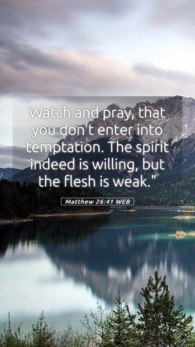 Picture 05 - Matthew 26:41 WEB Mobile Phone Wallpaper - Watch and pray, that you don't enter into - Mobile Bible Verse Wallpaper