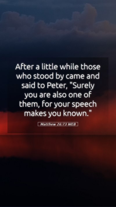 Picture 05 - Matthew 26:73 WEB Mobile Phone Wallpaper - After a little while those who stood by came and - Mobile Bible Verse Wallpaper