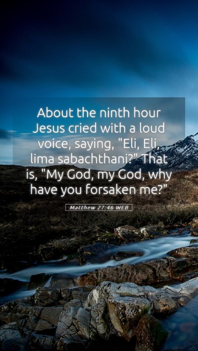 Picture 05 - Matthew 27:46 WEB Mobile Phone Wallpaper - About the ninth hour Jesus cried with a loud - Mobile Bible Verse Wallpaper