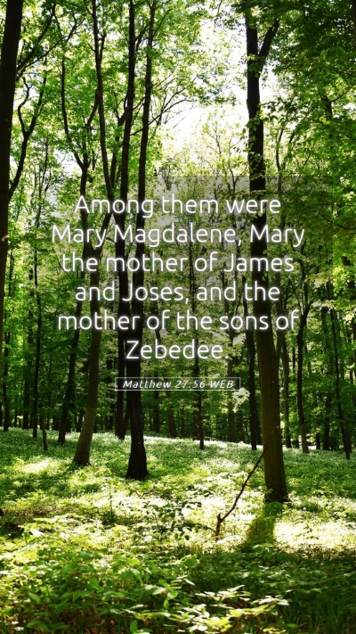 Picture 05 - Matthew 27:56 WEB Mobile Phone Wallpaper - Among them were Mary Magdalene, Mary the mother - Mobile Bible Verse Wallpaper