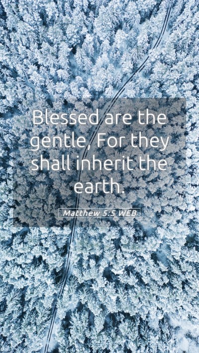 Picture 05 - Matthew 5:5 WEB Mobile Phone Wallpaper - Blessed are the gentle, For they shall inherit - Mobile Bible Verse Wallpaper
