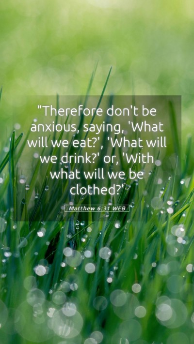Picture 05 - Matthew 6:31 WEB Mobile Phone Wallpaper - 