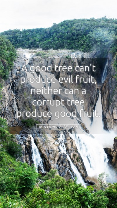 Picture 05 - Matthew 7:18 WEB Mobile Phone Wallpaper - A good tree can't produce evil fruit, neither can - Mobile Bible Verse Wallpaper