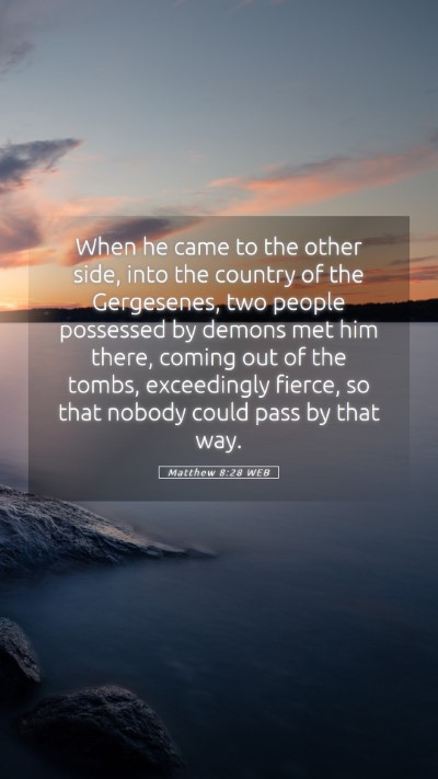 Picture 05 - Matthew 8:28 WEB Mobile Phone Wallpaper - When he came to the other side, into the country - Mobile Bible Verse Wallpaper