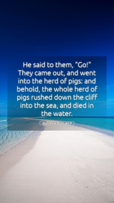 Picture 05 - Matthew 8:32 WEB Mobile Phone Wallpaper - He said to them, 