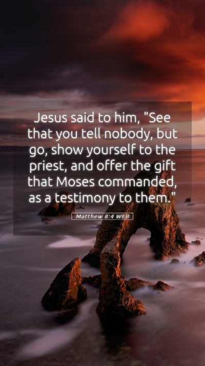Picture 05 - Matthew 8:4 WEB Mobile Phone Wallpaper - Jesus said to him, 