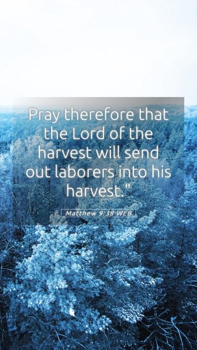 Picture 05 - Matthew 9:38 WEB Mobile Phone Wallpaper - Pray therefore that the Lord of the harvest will - Mobile Bible Verse Wallpaper