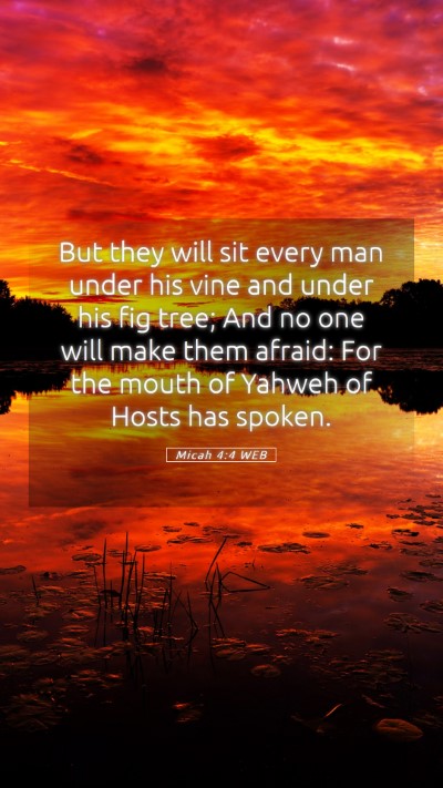 Picture 05 - Micah 4:4 WEB Mobile Phone Wallpaper - But they will sit every man under his vine and - Mobile Bible Verse Wallpaper