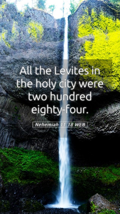 Picture 05 - Nehemiah 11:18 WEB Mobile Phone Wallpaper - All the Levites in the holy city were two hundred - Mobile Bible Verse Wallpaper