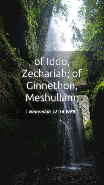 Picture 05 - Nehemiah 12:16 WEB Mobile Phone Wallpaper - of Iddo, Zechariah; of Ginnethon, - Mobile Bible Verse Wallpaper