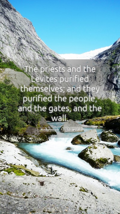 Picture 05 - Nehemiah 12:30 WEB Mobile Phone Wallpaper - The priests and the Levites purified themselves; - Mobile Bible Verse Wallpaper