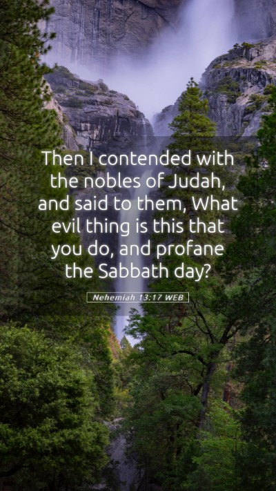Picture 05 - Nehemiah 13:17 WEB Mobile Phone Wallpaper - Then I contended with the nobles of Judah, and - Mobile Bible Verse Wallpaper