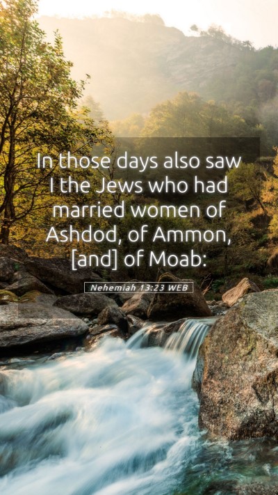 Picture 05 - Nehemiah 13:23 WEB Mobile Phone Wallpaper - In those days also saw I the Jews who had married - Mobile Bible Verse Wallpaper