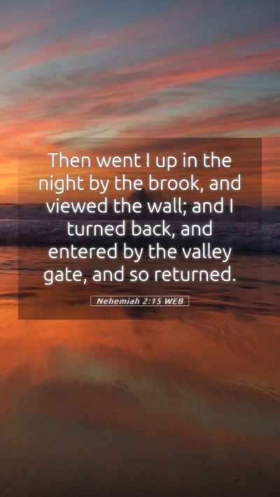 Picture 05 - Nehemiah 2:15 WEB Mobile Phone Wallpaper - Then went I up in the night by the brook, and - Mobile Bible Verse Wallpaper