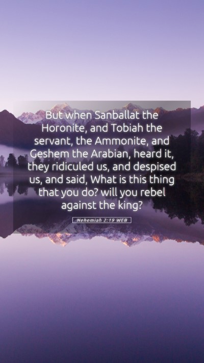 Picture 05 - Nehemiah 2:19 WEB Mobile Phone Wallpaper - But when Sanballat the Horonite, and Tobiah the - Mobile Bible Verse Wallpaper