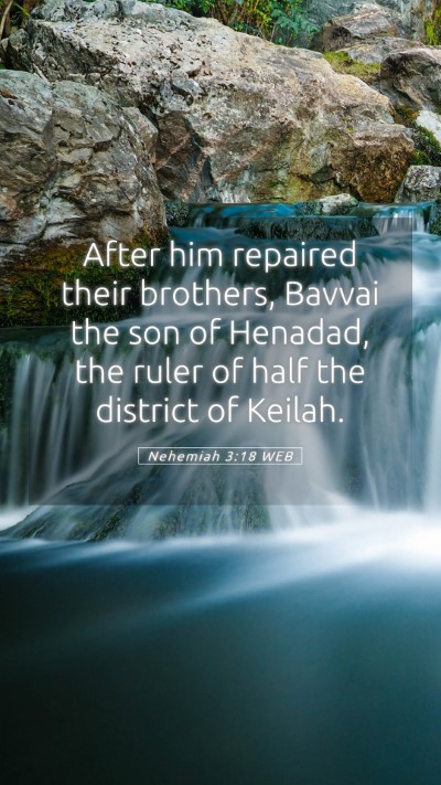 Picture 05 - Nehemiah 3:18 WEB Mobile Phone Wallpaper - After him repaired their brothers, Bavvai the son - Mobile Bible Verse Wallpaper
