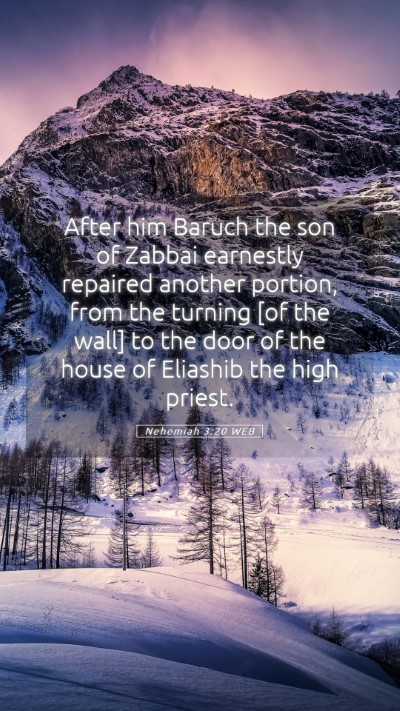 Picture 05 - Nehemiah 3:20 WEB Mobile Phone Wallpaper - After him Baruch the son of Zabbai earnestly - Mobile Bible Verse Wallpaper