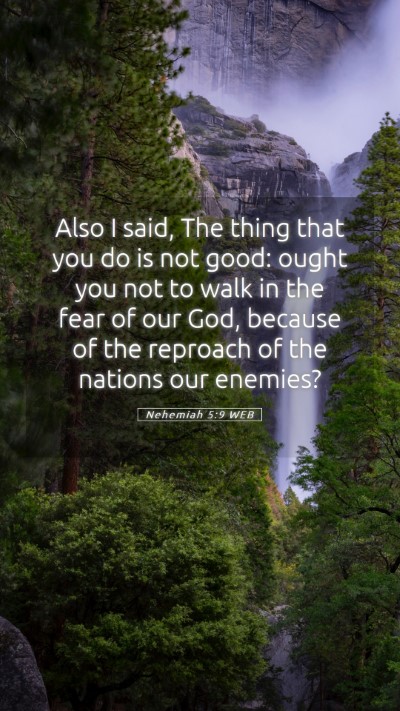 Picture 05 - Nehemiah 5:9 WEB Mobile Phone Wallpaper - Also I said, The thing that you do is not good: - Mobile Bible Verse Wallpaper