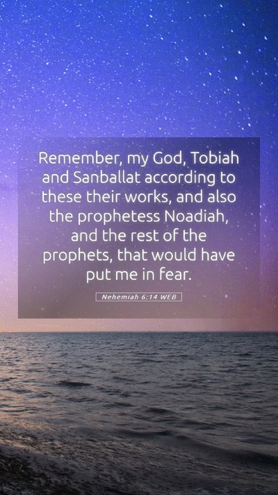 Picture 05 - Nehemiah 6:14 WEB Mobile Phone Wallpaper - Remember, my God, Tobiah and Sanballat according - Mobile Bible Verse Wallpaper