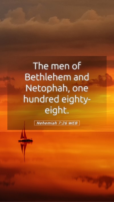 Picture 05 - Nehemiah 7:26 WEB Mobile Phone Wallpaper - The men of Bethlehem and Netophah, one hundred - Mobile Bible Verse Wallpaper
