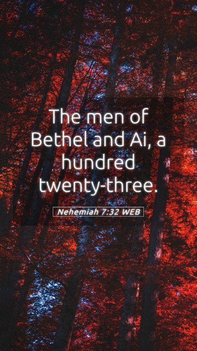 Picture 05 - Nehemiah 7:32 WEB Mobile Phone Wallpaper - The men of Bethel and Ai, a hundred - Mobile Bible Verse Wallpaper