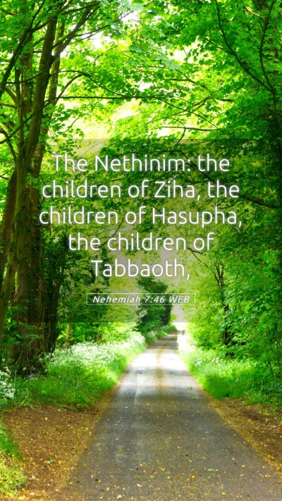 Picture 05 - Nehemiah 7:46 WEB Mobile Phone Wallpaper - The Nethinim: the children of Ziha, the children - Mobile Bible Verse Wallpaper