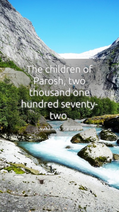 Picture 05 - Nehemiah 7:8 WEB Mobile Phone Wallpaper - The children of Parosh, two thousand one hundred - Mobile Bible Verse Wallpaper