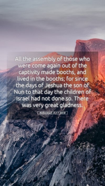 Picture 05 - Nehemiah 8:17 WEB Mobile Phone Wallpaper - All the assembly of those who were come again out - Mobile Bible Verse Wallpaper