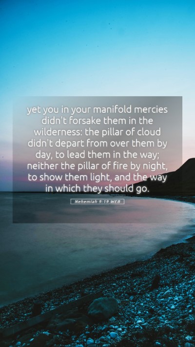 Picture 05 - Nehemiah 9:19 WEB Mobile Phone Wallpaper - yet you in your manifold mercies didn't forsake - Mobile Bible Verse Wallpaper