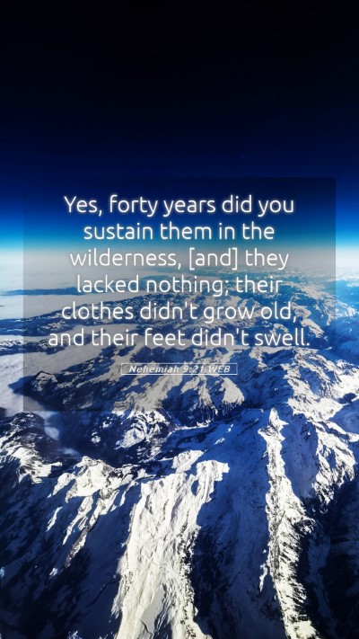 Picture 05 - Nehemiah 9:21 WEB Mobile Phone Wallpaper - Yes, forty years did you sustain them in the - Mobile Bible Verse Wallpaper