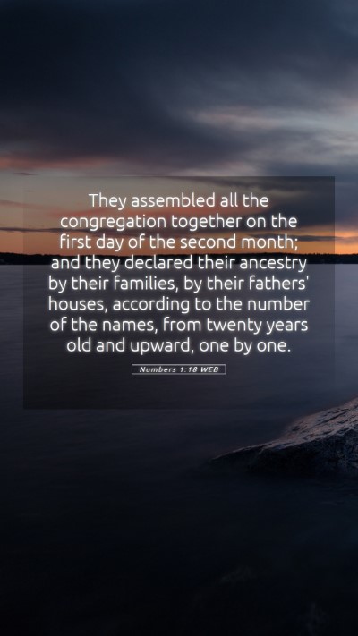 Picture 05 - Numbers 1:18 WEB Mobile Phone Wallpaper - They assembled all the congregation together on - Mobile Bible Verse Wallpaper
