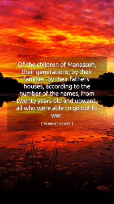 Picture 05 - Numbers 1:34 WEB Mobile Phone Wallpaper - Of the children of Manasseh, their generations, - Mobile Bible Verse Wallpaper