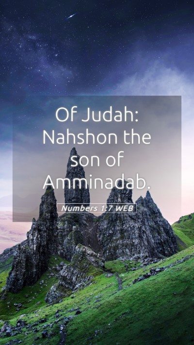 Picture 05 - Numbers 1:7 WEB Mobile Phone Wallpaper - Of Judah: Nahshon the son of - Mobile Bible Verse Wallpaper