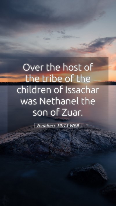 Picture 05 - Numbers 10:15 WEB Mobile Phone Wallpaper - Over the host of the tribe of the children of - Mobile Bible Verse Wallpaper